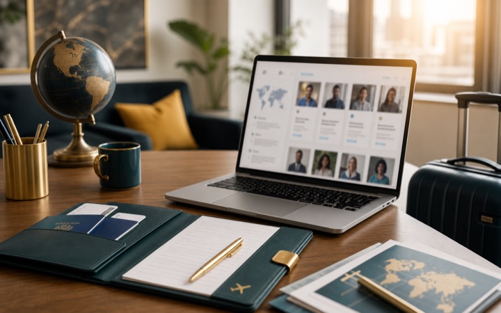 International job opportunity application workspace