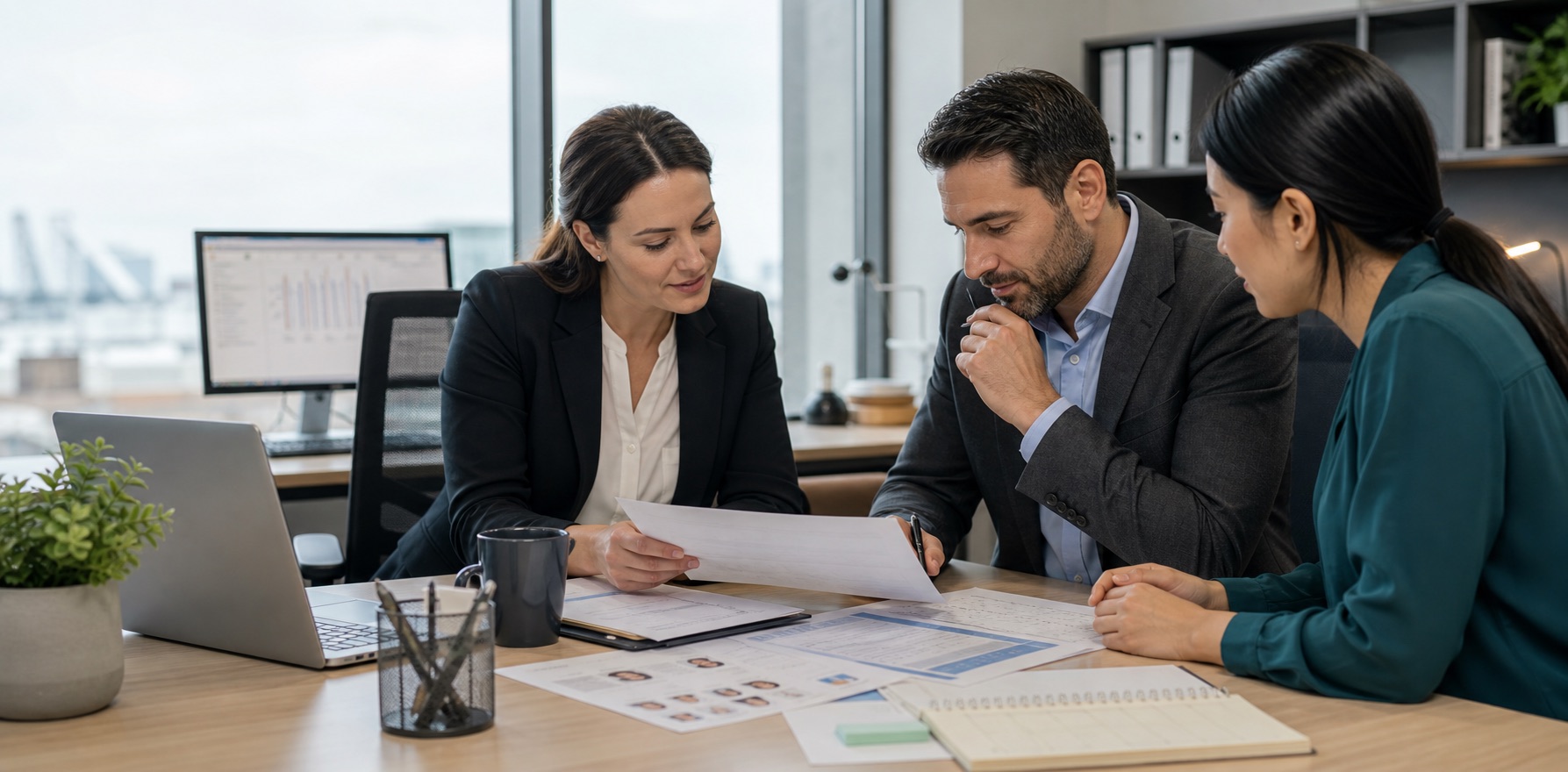 Recruitment team reviewing international workforce profiles for Quebec employers